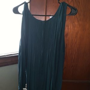 Green / turquoise open shoulder shirt